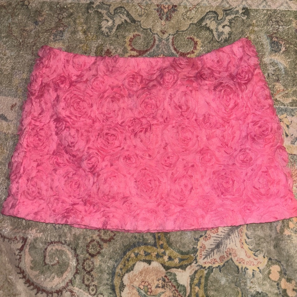 Urban Outfitters Pink Rose Floral Mini Skirt